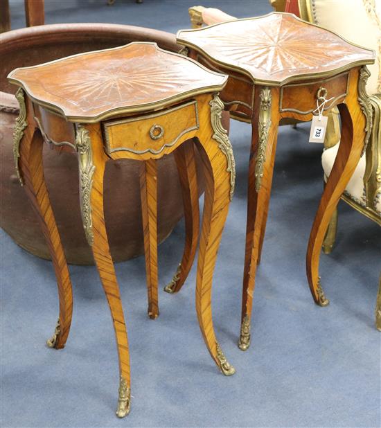 A pair of kingwood occasional tables, H.77cm